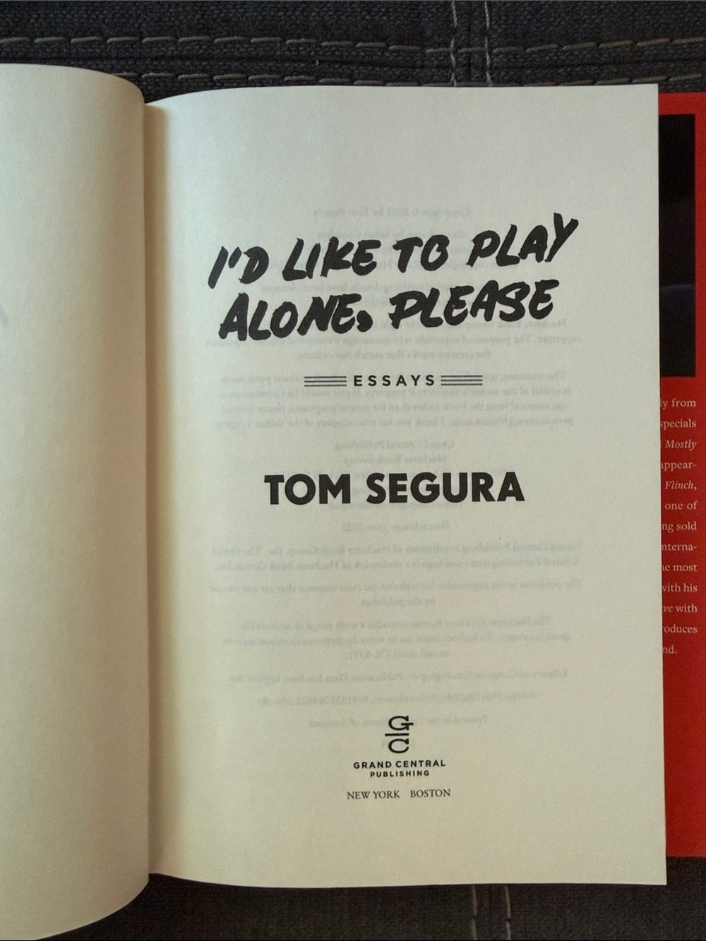 I'd Like to Play Alone, Please: Essays by Tom Segura Hardcover Book read once - Picture 4 of 5